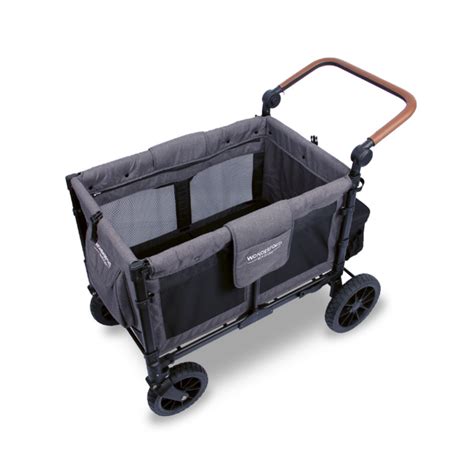 Wonderfold W4 Luxe Quad Stroller Wagon, 2024, Charcoal Grey with Black Frame