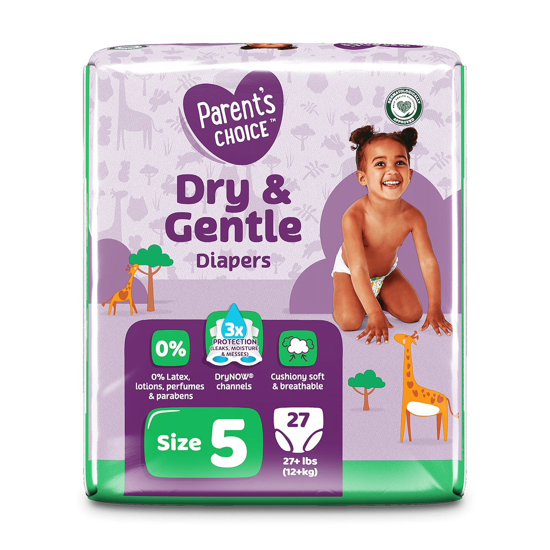 Parent's Choice Dry & Gentle Diapers Size 5, 27 Count (Select for More Options)