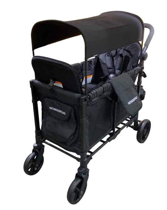 Wonderfold W2 Elite Multifunctional Stroller Wagon, 2024, Volcanic Black - Lightweight Baby Stroller