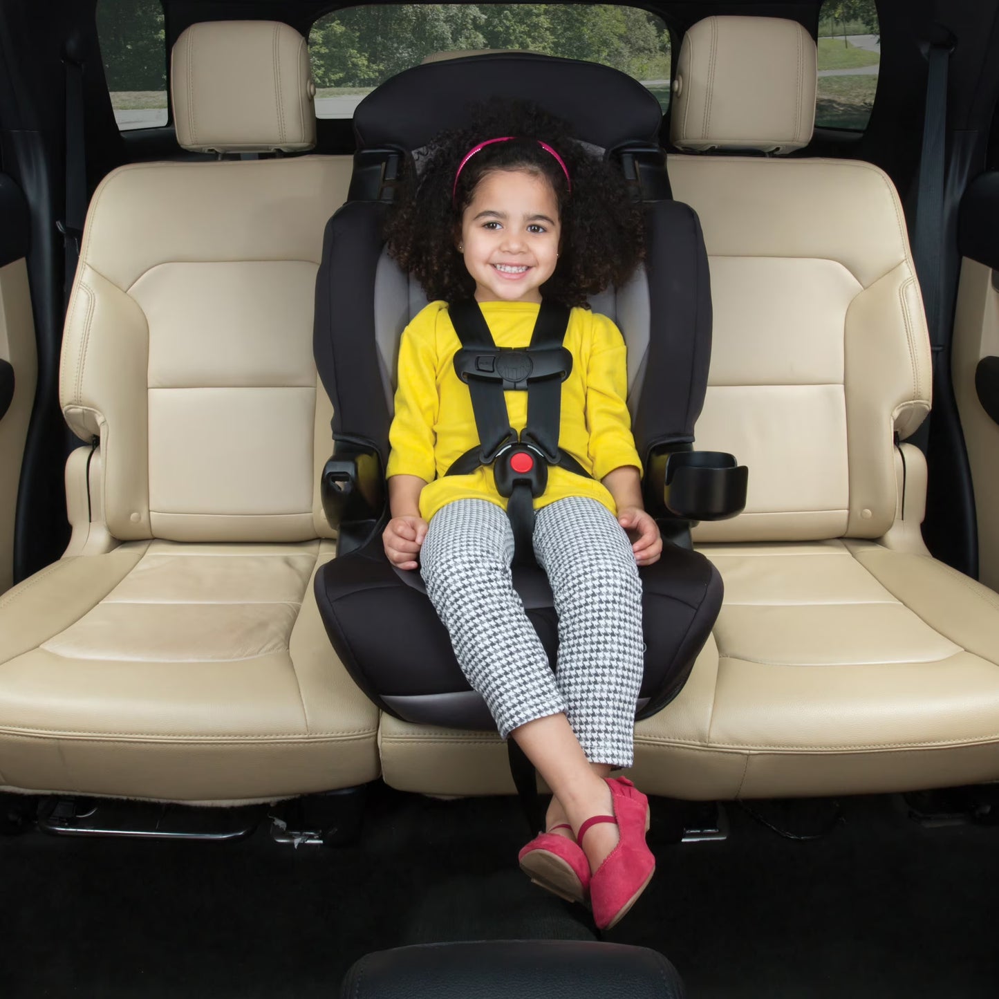 Cosco Kids Finale 2-in-1 Toddler Booster Car Seat, Fiberwave II, Black/Grey