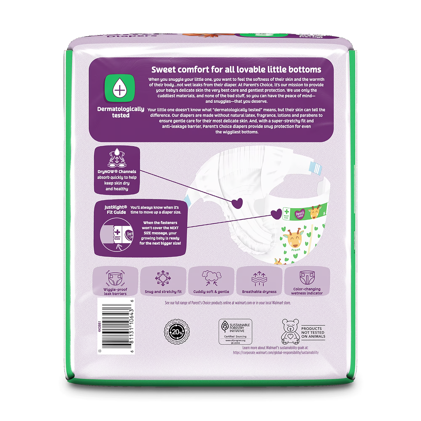 Parent's Choice Dry & Gentle Diapers Size 5, 27 Count (Select for More Options)