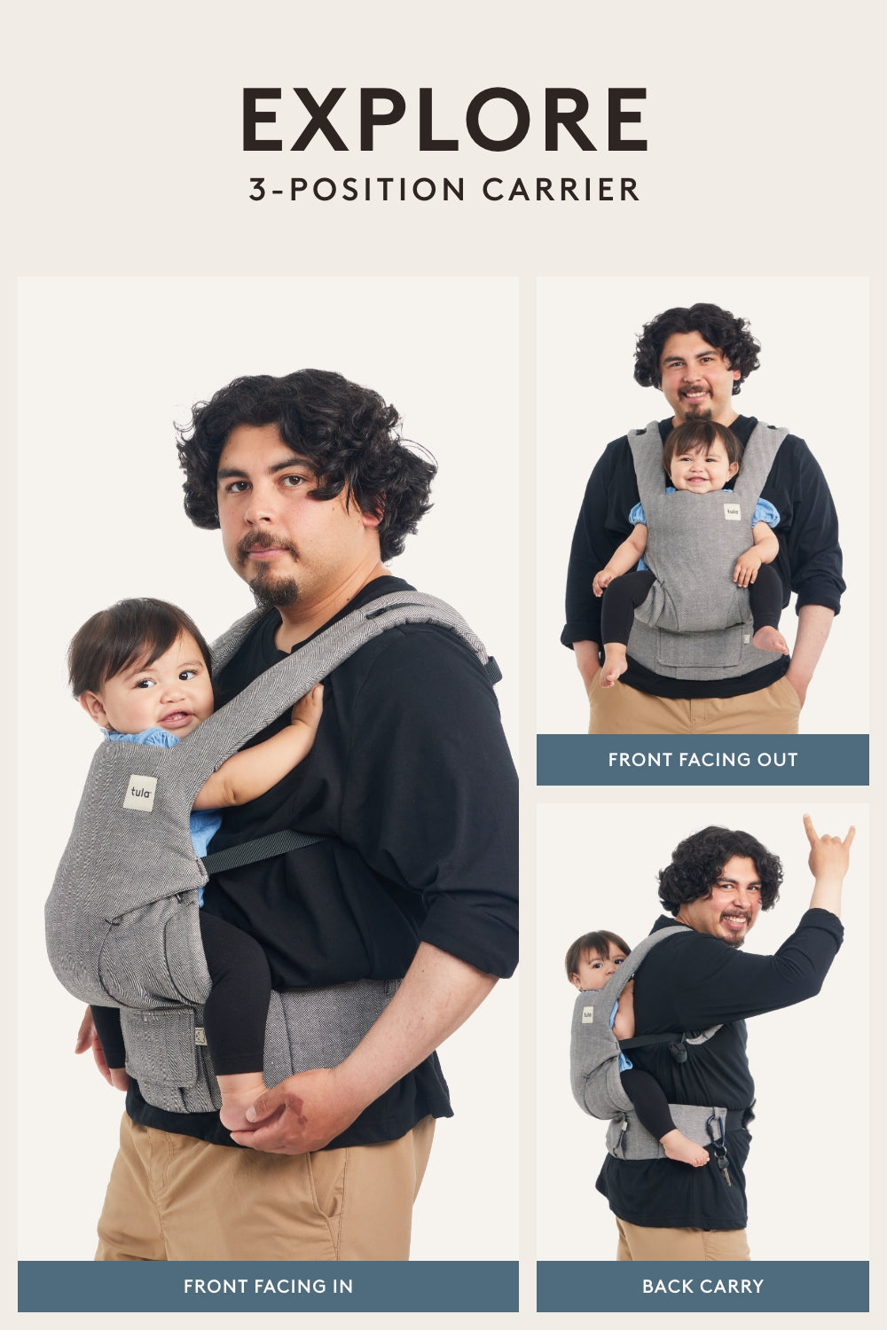 Houndstooth - Cotton Explore Baby Carrier
