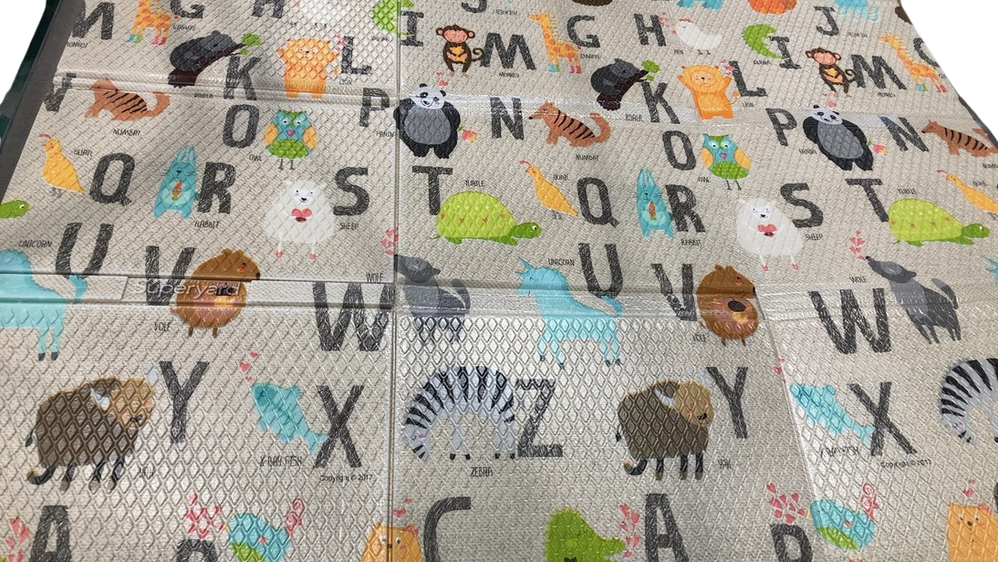 North States Superyard Folding Foam Playmat, 71" X 71", Animal ABC