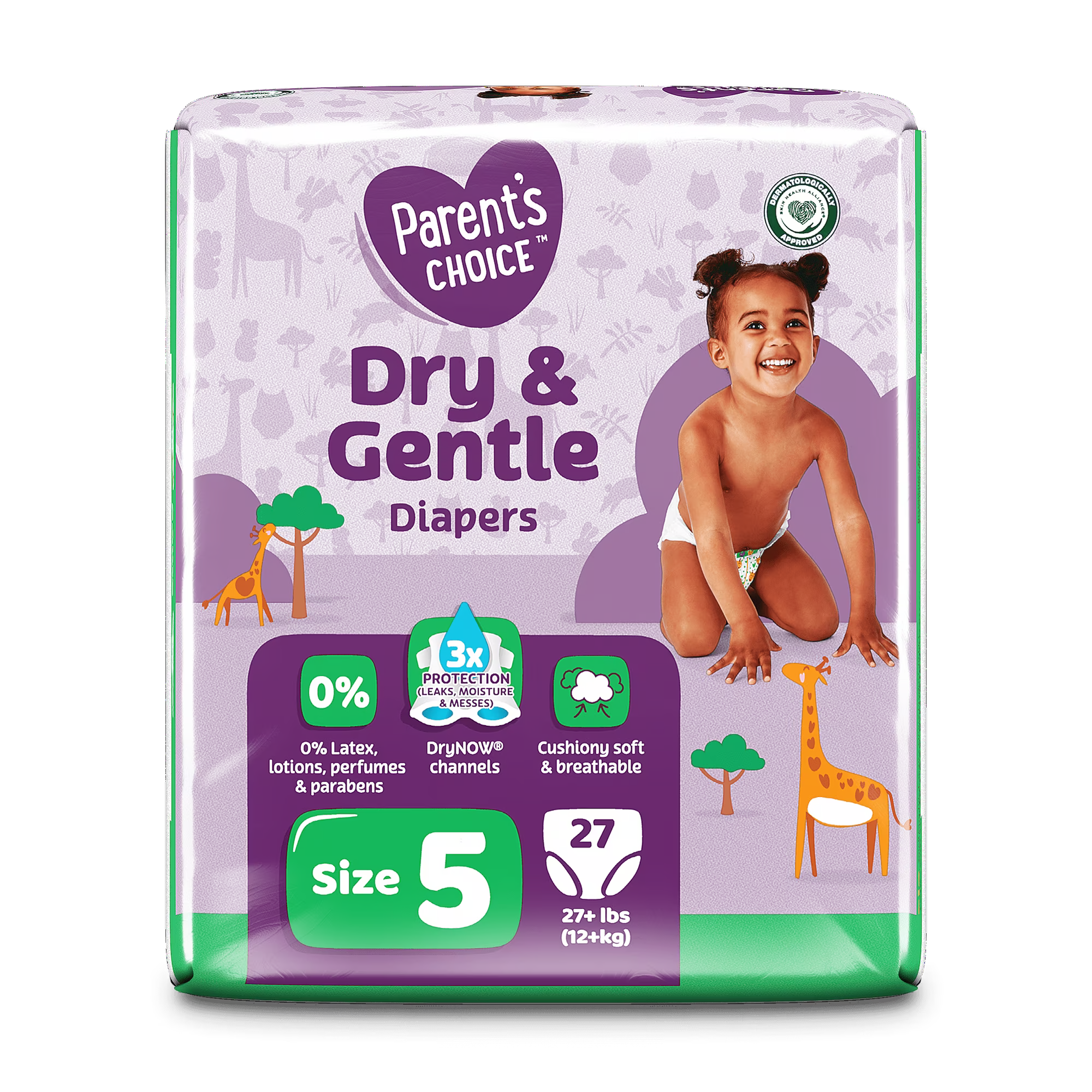 Parent's Choice Dry & Gentle Diapers Size 5, 27 Count (Select for More Options)