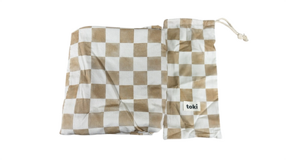 Toki Kids Standard Mat Cover 40" x 40", Checker Toffee