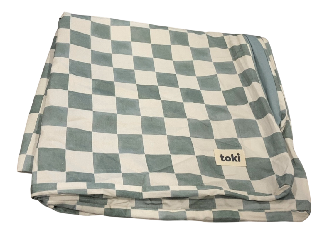 Toki Kids Mega Mat Cover 55"x55", Checker Matcha