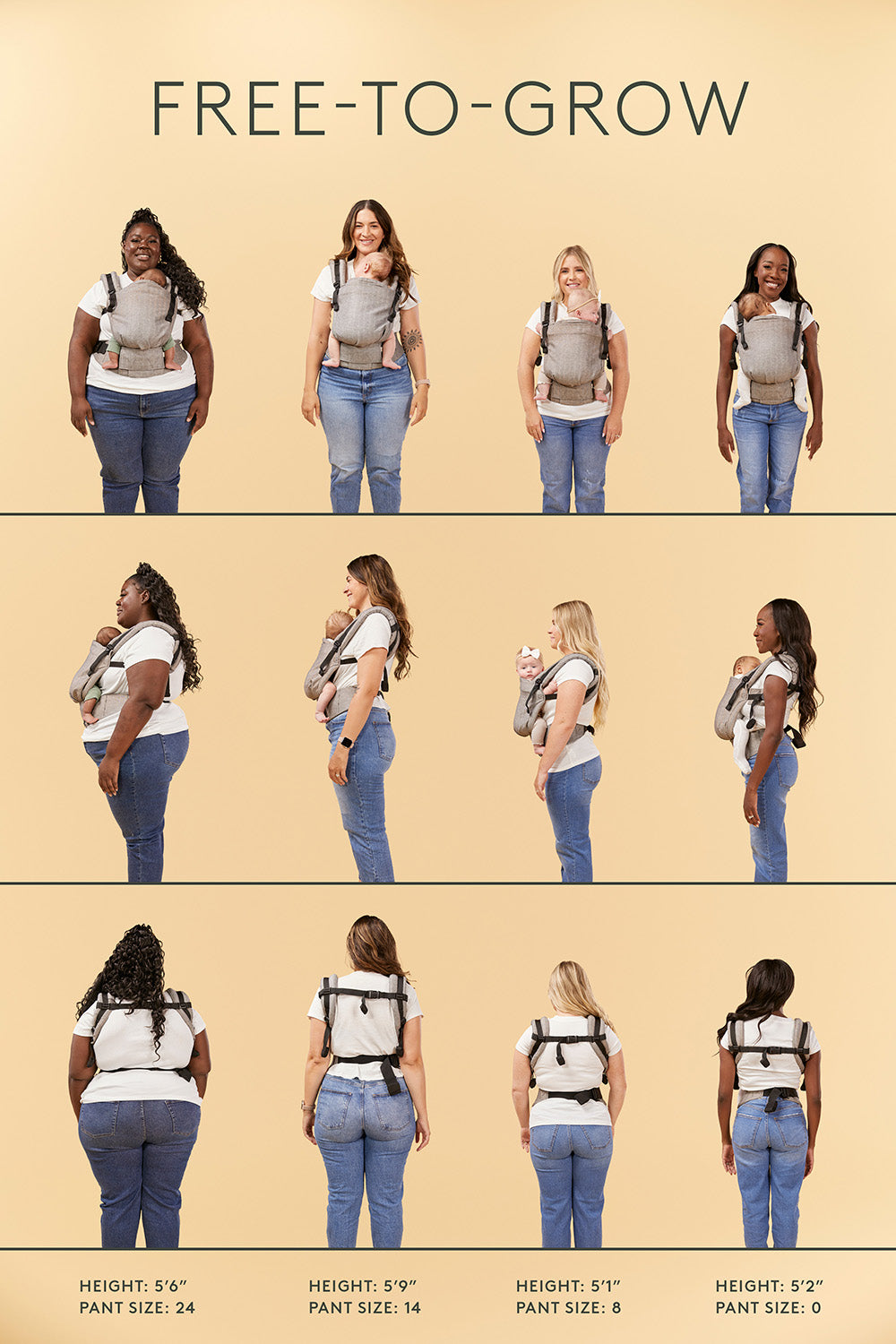 Houndstooth - Cotton Free-to-Grow Baby Carrier