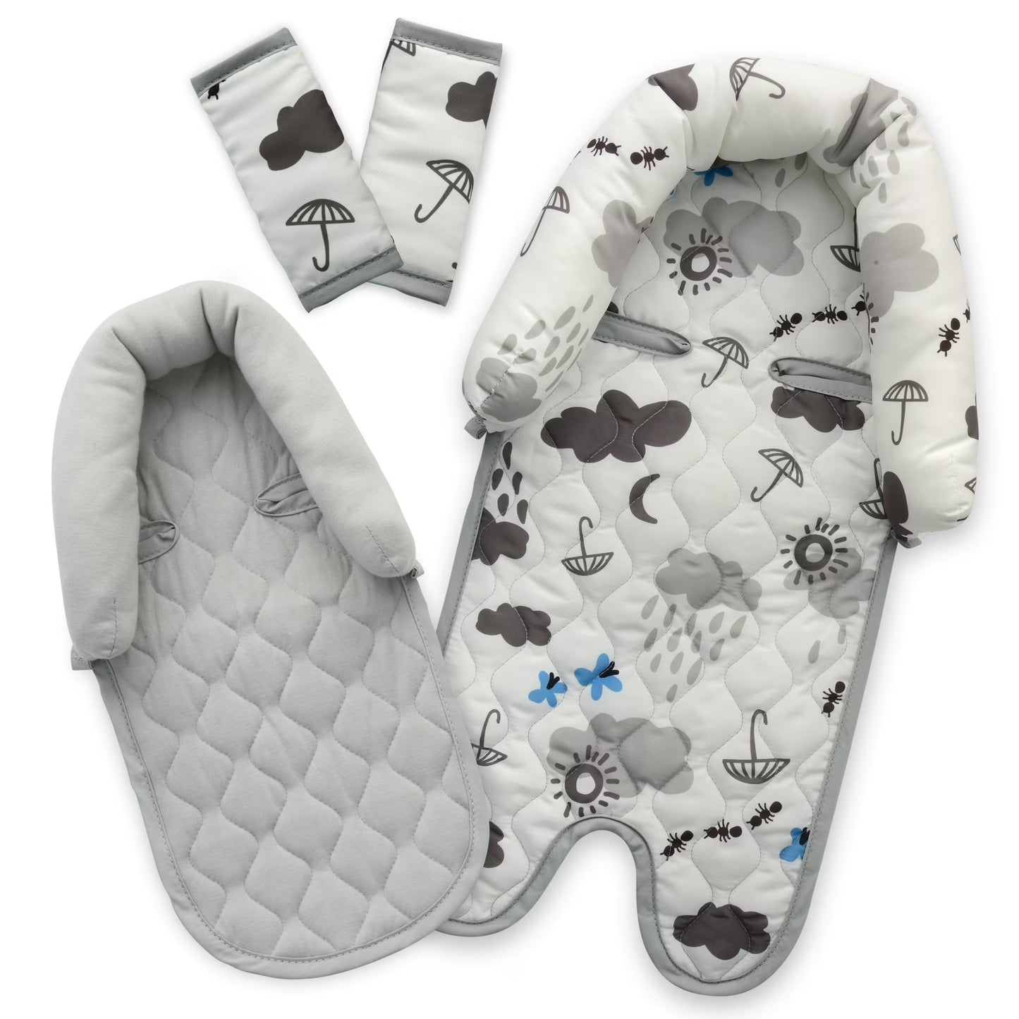 Goldbug Duo Head Support and Strap Cover Set, Cloud
