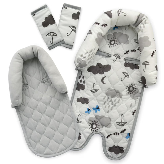 Goldbug Duo Head Support and Strap Cover Set, Cloud