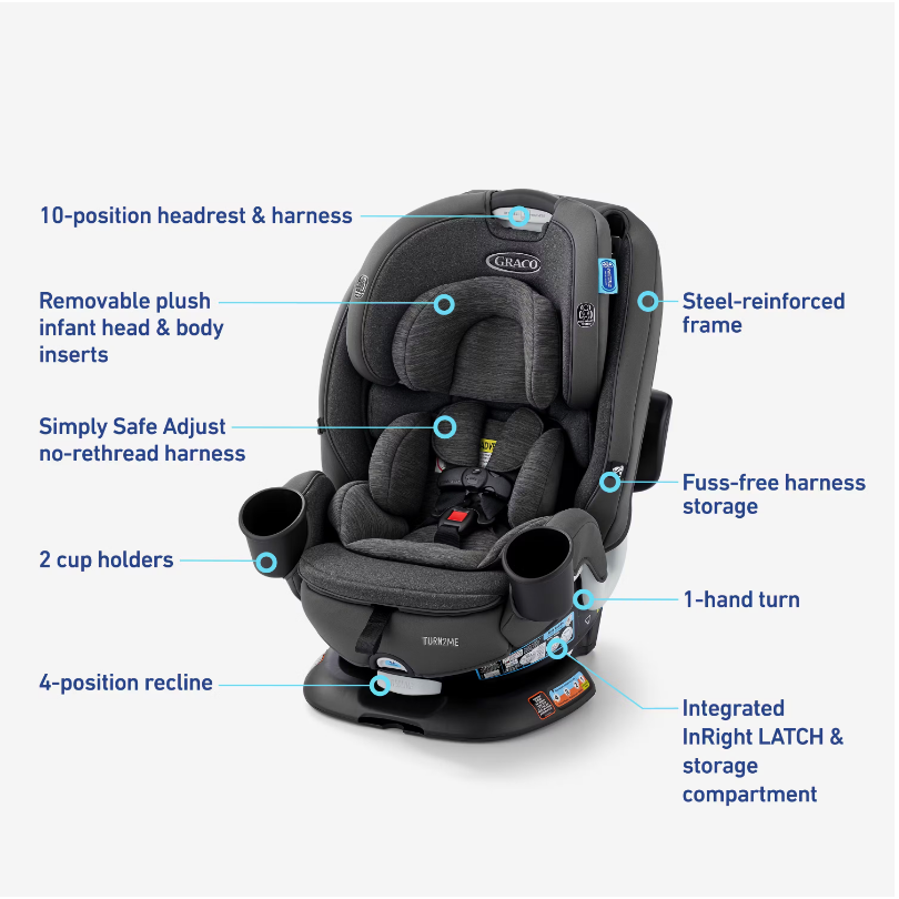 Graco Turn2Me 3-in-1 Rotating Car Seat, Manchester, 2025
