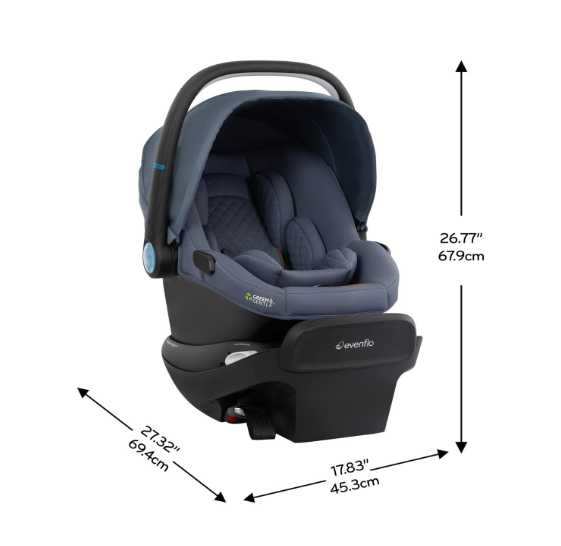 Evenflo Revolve180 LiteMax NXT Rotational Infant Car Seat with SensorySoothe, Flint, 2024