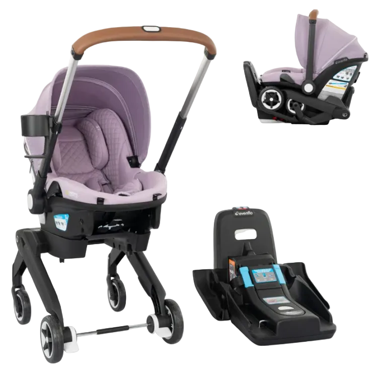 Evenflo Shyft Dual Ride Infant Car Seat Stroller Combo, Agate, 2025, with Carryall Storage and Green & Gentle Fabric