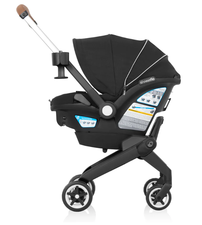 Evenflo Shyft Dual Ride Infant Car Seat Stroller Combo, 2025, Jasper, with Carryall Storage and Green & Gentle Fabric