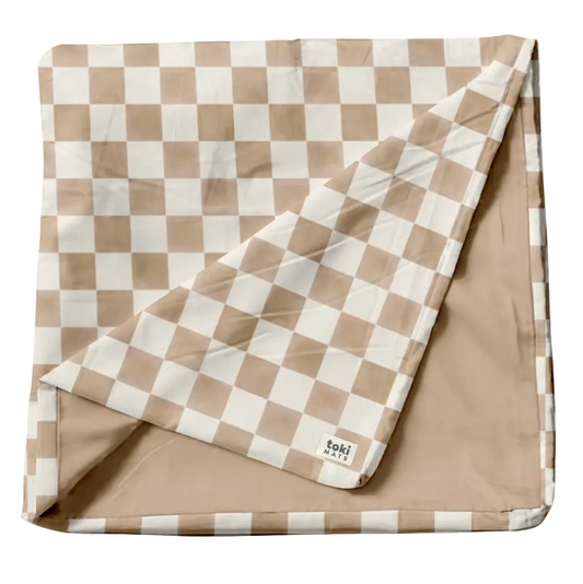 Toki Kids Standard Mat Cover 40" x 40", Checker Toffee