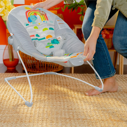 Bright Starts Playful Paradise Vibrating Baby Bouncer, Unisex, Newborn +