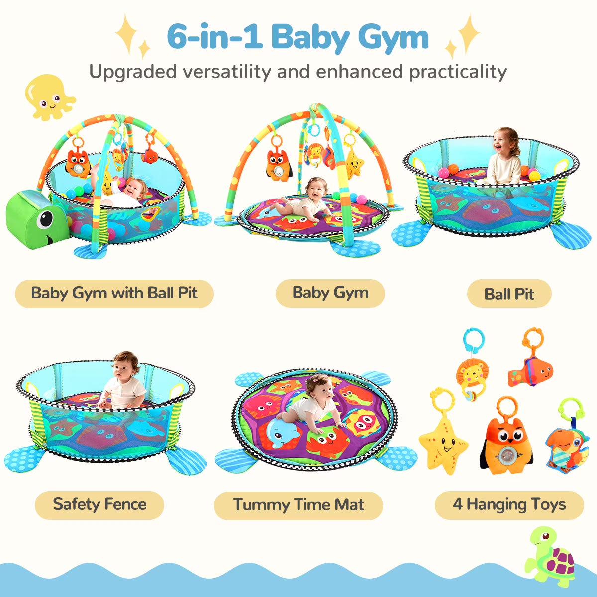 Baby Play Mat, Domipet 3 in 1