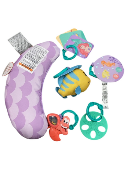 Bright Starts Disney Baby The Little Mermaid Twinkle Trove Light-Up Musical Baby Activity Gym with Tummy Time Pillow, Newborn+