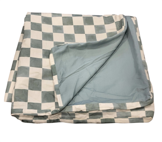 Toki Kids Mega Mat Cover 55"x55", Checker Matcha