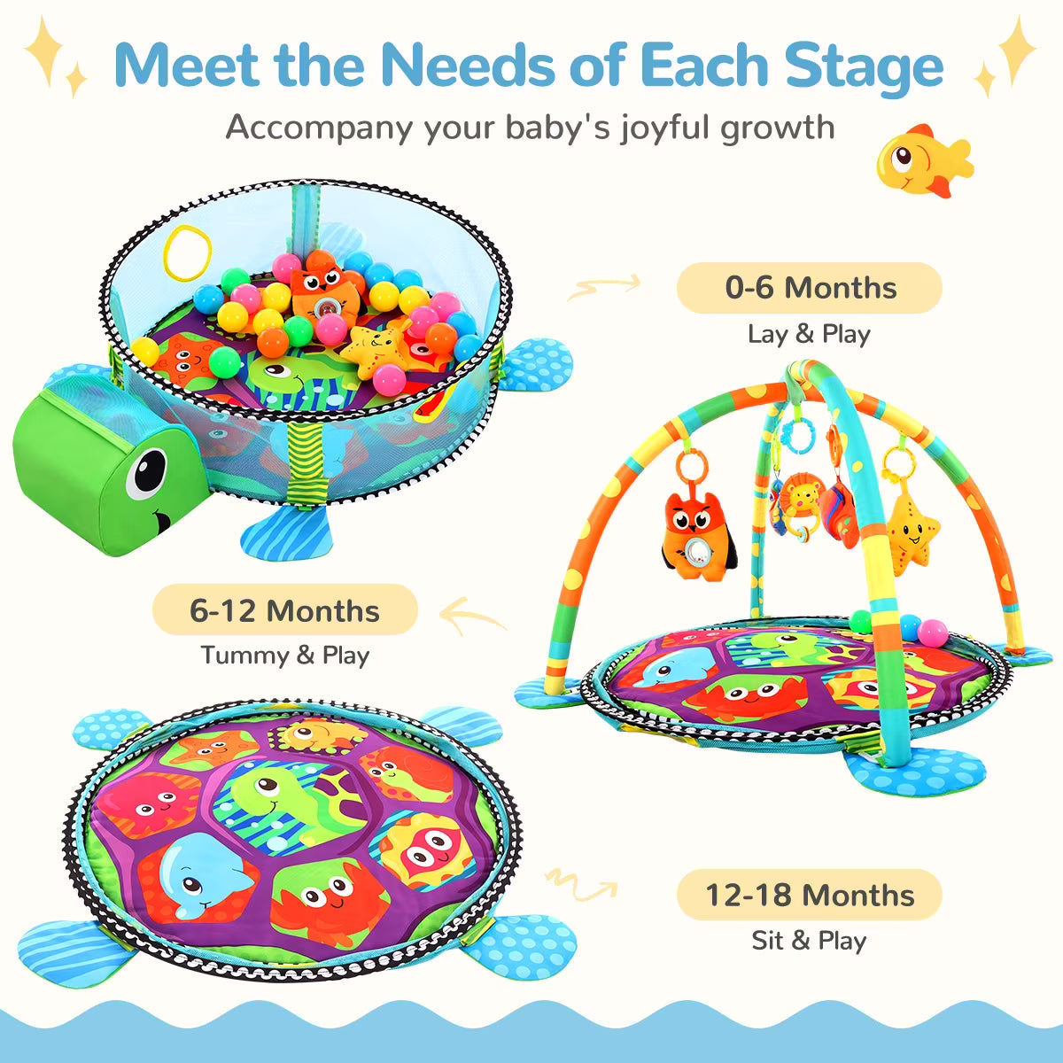 Baby Play Mat, Domipet 3 in 1